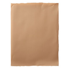 Old brown paper sheet isolated on transparent background