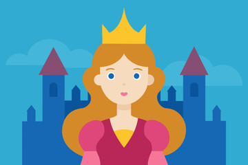 Magical Princess Castle Scenery vector illustration