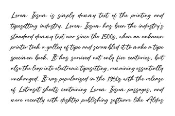 Fototapeta premium Sample of cursive handwriting text with black ink