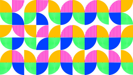 Vibrant Abstract Geometric Quarter Circle Pattern