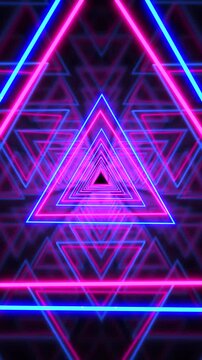 Vertical VJ Loop - Neon Cyber Room - Cyan & Magenta - 10sec 4K 60FPS Seamless Futuristic neon room with pulsing lights for lo-fi, DJ/VJ, club visuals, YouTube, meditation. 