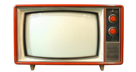 Vintage television set with classic design and two buttons