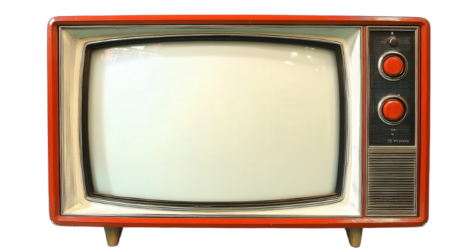 Vintage television set with classic design and two buttons