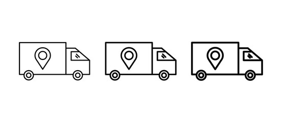 Delivery Tracking Icon illustration for shipping, logistics, and parcel updates with stroke filled and colored icon set.