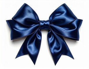 Elegant Dark Blue Satin Ribbon Bow