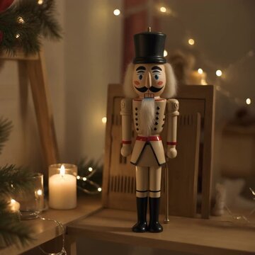 Nutcracker christmas decoration on the table