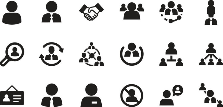 Human resources management teamwork structure recruitment and business people icons
