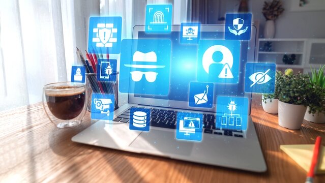 Cyber security icons show cyber attack defense, malware protection, and data security. Cybersecurity prevents hacking, ensures safety, and strengthens cyber attack resilience. Gist