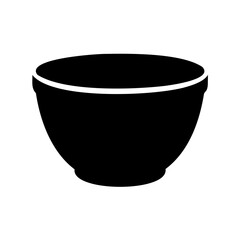 A simple black bowl illustration with a clean and minimalist design