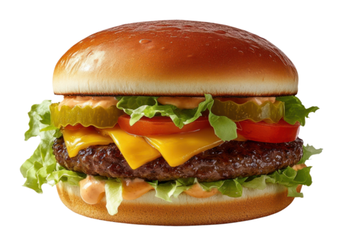 PNG Double cheeseburger lettuce cheddar tomato.