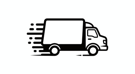 Fast delivery truck icon moving quickly isolated on