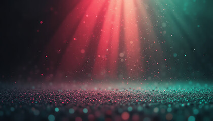 Red and Teal Light Beams on Textured Ground abstract