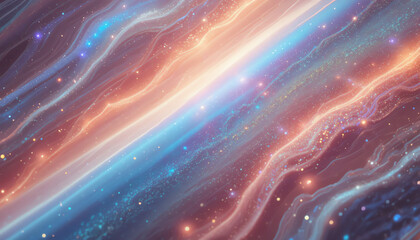 Swirling cosmic energy with glowing particles and light streaks