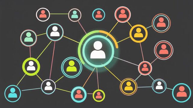 Social network connection Abstract representation of interconnected people Global communication concept