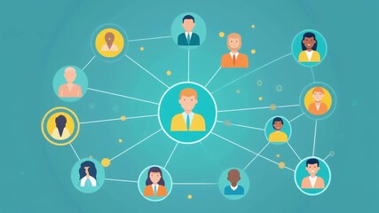 Network Of People Connected By Lines Abstract Style Diverse Group Communication Concept high quality professional - Powered by Adobe