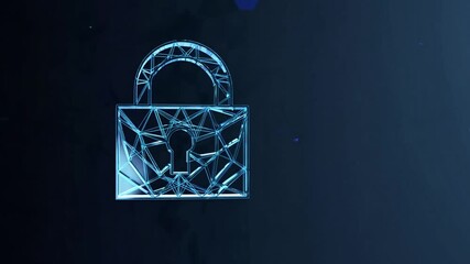 Modern digital security concepts featuring a futuristic lock symbol in a dynamic environment with digital effects - Powered by Adobe