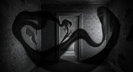 Spooky Shadow Creatures in Abandoned Room