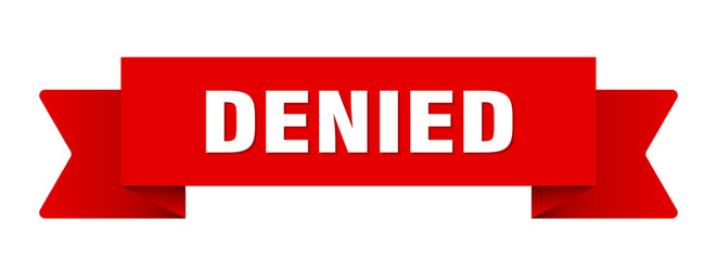 denied ribbon isolated on transparent background. denied ribbon