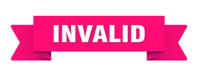invalid ribbon isolated on transparent background. invalid ribbon