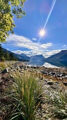 mountain landscape with blue sky