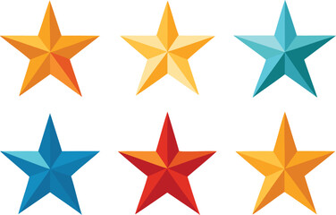 Obraz premium Colorful Star Shapes for Creative Design Projects