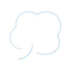 手書きの湯気や蒸気のような薄い水色の吹き出し - 冬の寒気やため息･ホカホカあたたかいイメージ装飾