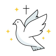 Holy Spirit Dove with Cross and Sparkle