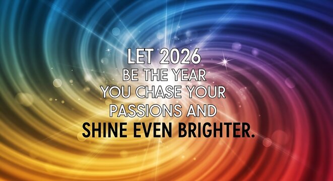 New year 2026 resolutions goals motivation inspiration brighter passions success future positive message - Powered by Adobe