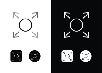 Enlarge UI, Expand business company wider sight view outline line icon symbol sign vector