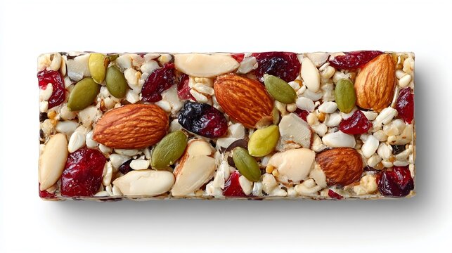 Fuel your day with a delicious and nutritious energy bar packed with almonds, seeds, and dried cranberries for a healthy snack on the go or a quick breakfast boost