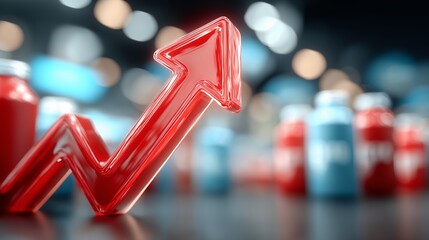 Inflation and Rising Cost Concept, Weight Crushing Currency with Red Upward Arrow.