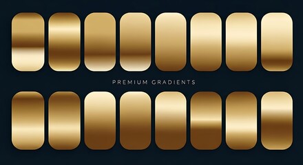 Collection of Premium Gold Gradients on a Dark Background