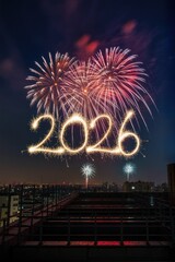 New Year's celebration 2026 with fireworks