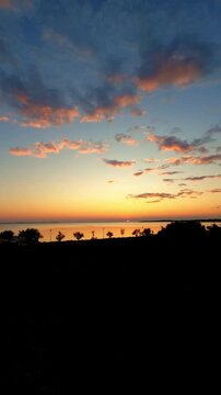 Vertical Timelapse of a Beautiful Summer Sunset Over the Adriatic Sea in Zaton, near Zadar, Croatia.