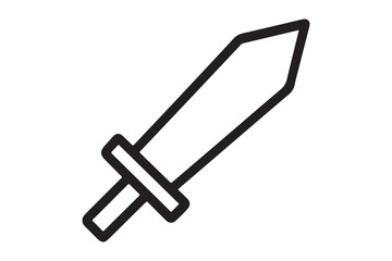 Simple black and white sword isolated on white background