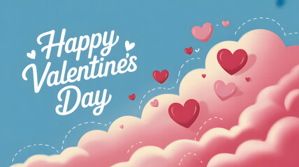 valentine's day graphic illustration with happy greeting and heart decor