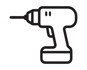 Illustration of a cordless drill isolated on white background