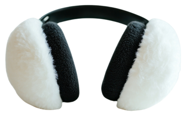 PNG White earmuffs for kids black electronics headphones.