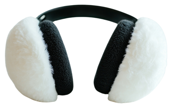 PNG White earmuffs for kids black electronics headphones.