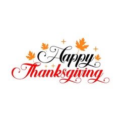 Happy Thanksgiving typography clip art design on plain white transparent isolated background for card, shirt, hoodie, sweatshirt, apparel, card, tag, mug, icon, poster or badge © AllYearRoundDesigns