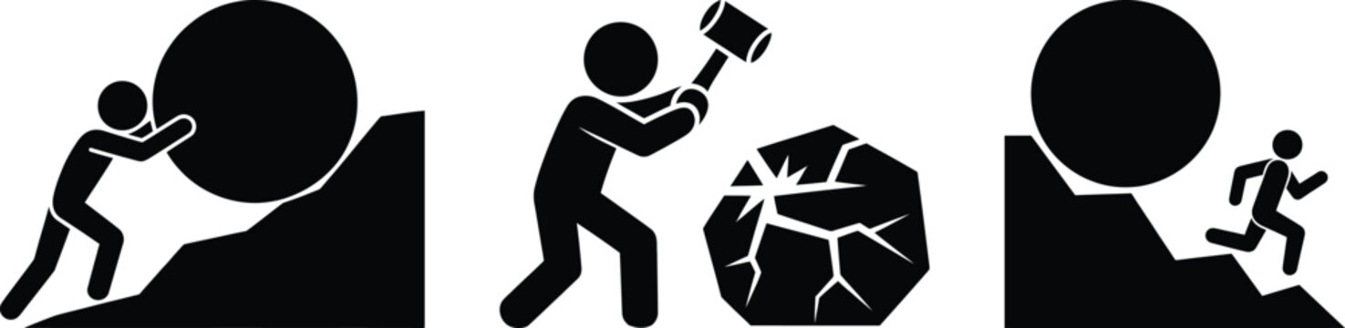 Problem solving and overcoming challenges concept illustration