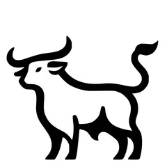 Simple bull logo silhouette vector design
