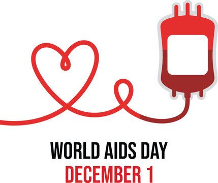 World aids day awareness and blood donation graphic symbol. - Powered by Adobe