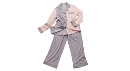 Twotone pajama set isolated on transparent background, stylish and comfortable for bedtime