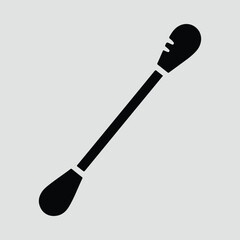 Silhouette cotton swab single use hygiene stick vector illustration