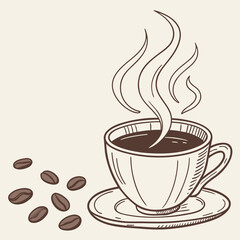 Obraz premium cup of coffee with steam