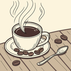 Obraz premium cup of coffee with steam