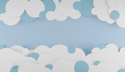 Clouds and sky, sky simulation scene, 3D illustration