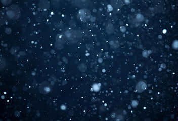 Snow Particles on Dark Backdrop