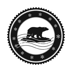 Polar Bear Stamp Seal Silhouette Snowflake Arctic Winter © ONESCAPE